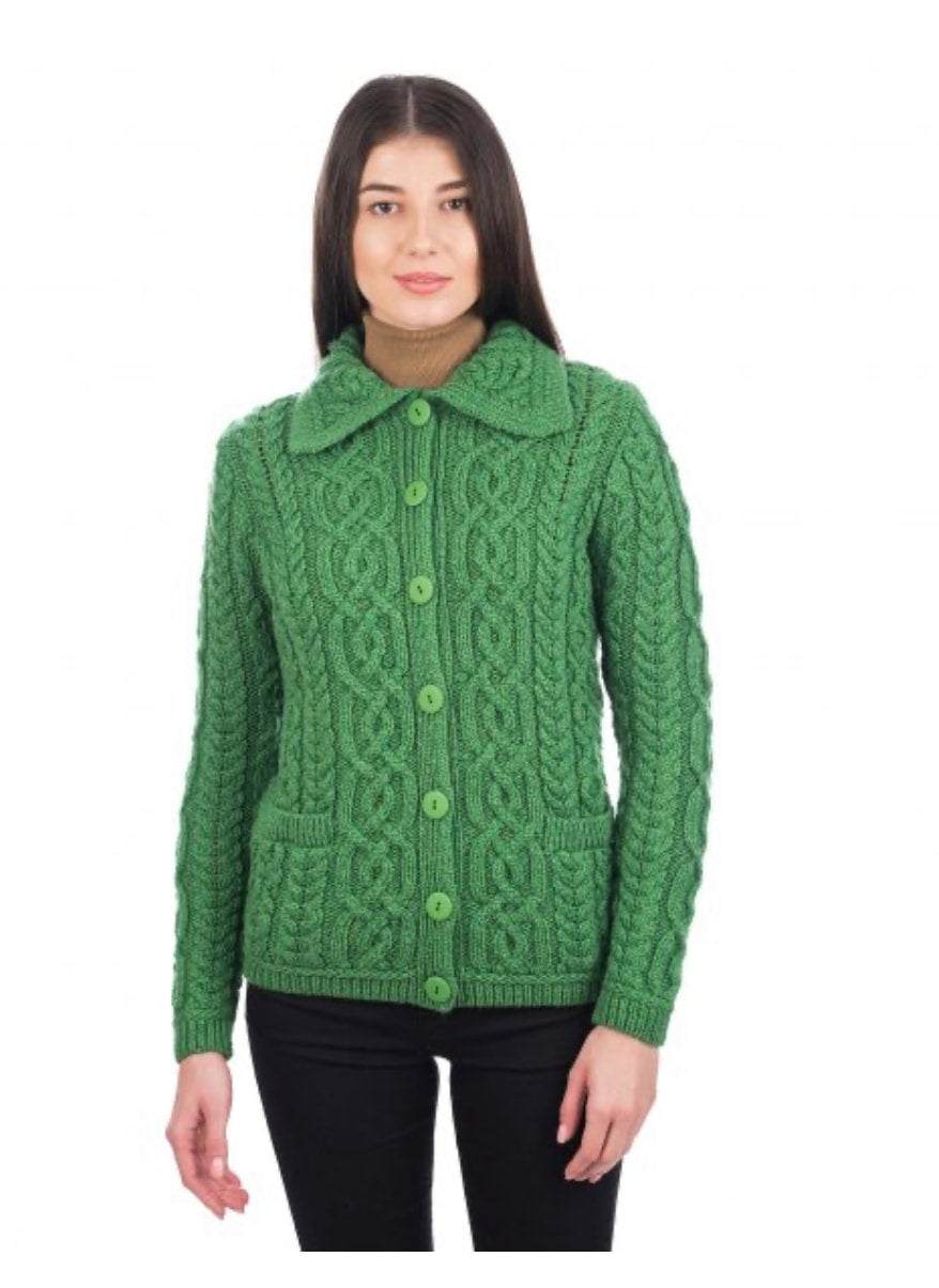Ladies button cardigan with pockets sale